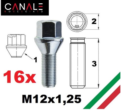 Bulloni ruota cerchi fiat - 16,